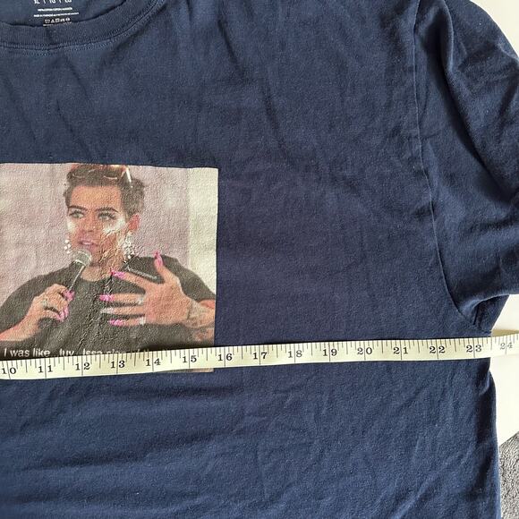 💥Sign of the Times Graphic T-Shirt Men’s unisex size XL Navy screen print - Picture 5 of 6